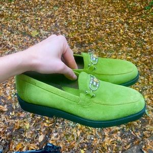 Vintage Bright Green Loafers